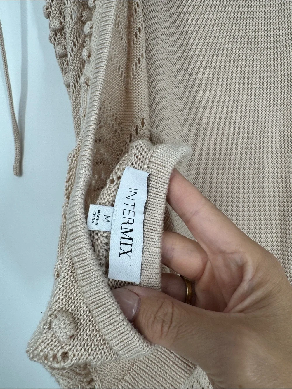 Intermix Dawson Pointelle Knit Halter & Midi Skirt Set Beige Resort Beachy